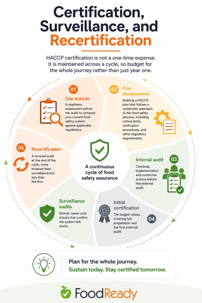 haccp certification surveillance and recertification infographic