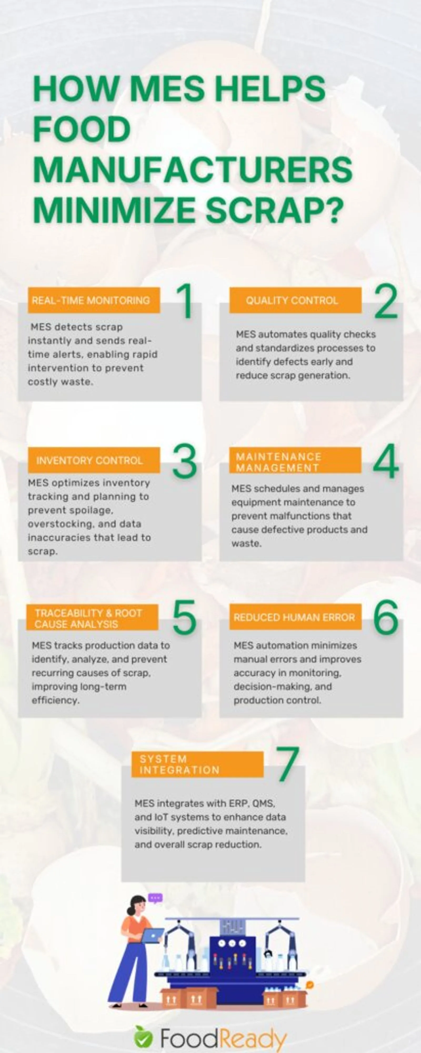 how mes helps manufacturers minimize scrap infographic