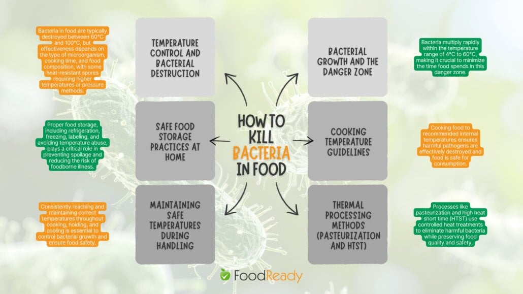 how to kill bacteria in food infographic
