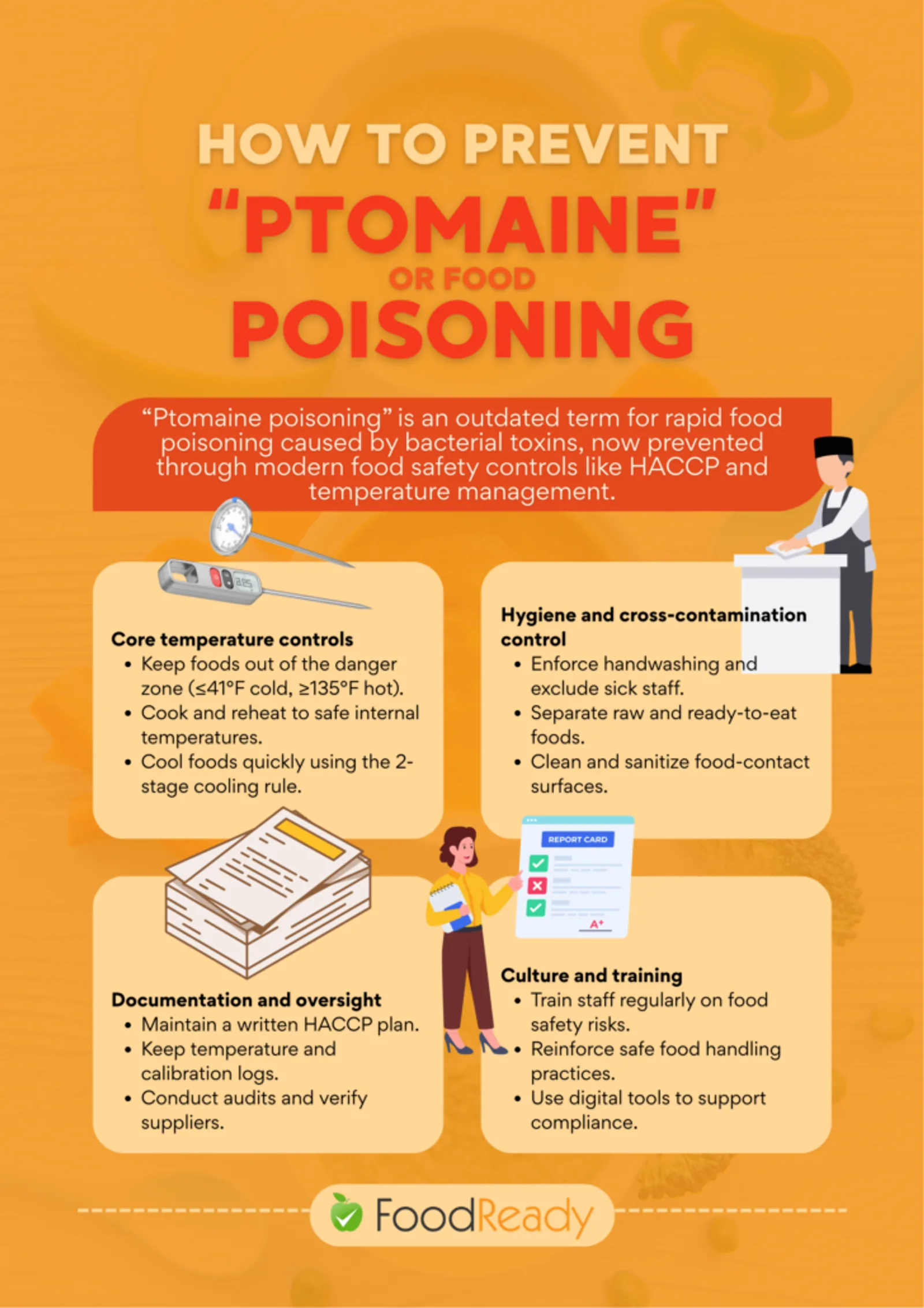 How to prevent Ptomaine poisoning - infographic